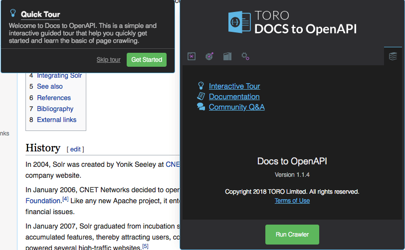 TORO Docs to Open API Quick Tour